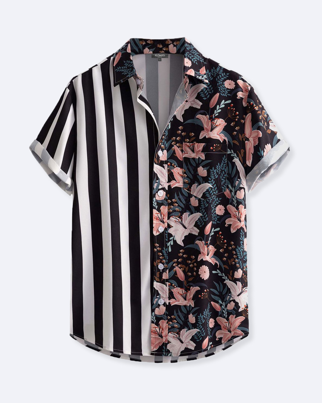 Short Sleeve Shirt Pink Roses